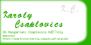 karoly csaplovics business card